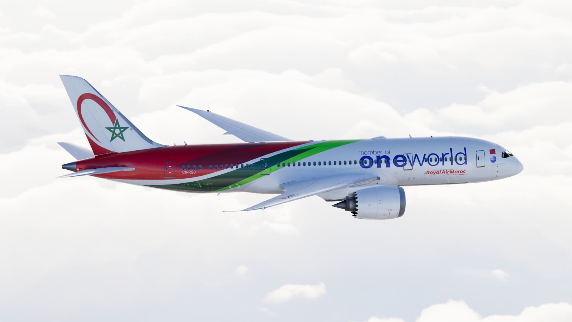 1920x1080 Royal Air Maroc OneWorld. Boeing 787 8 Flight Community