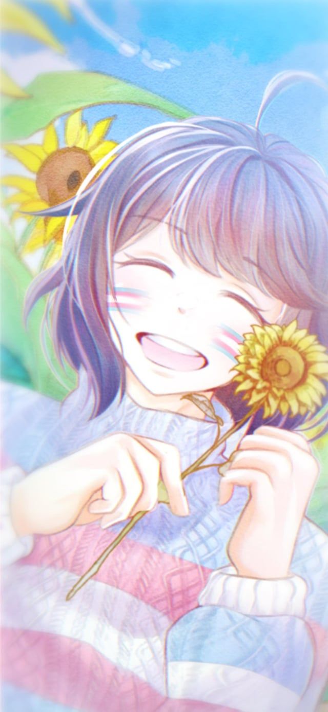 640x1387 Today I found somone posting cute pride wallpaper that where anime themed, but they where made with AI, so I decided to make my own wallpaper witch is 100% human made