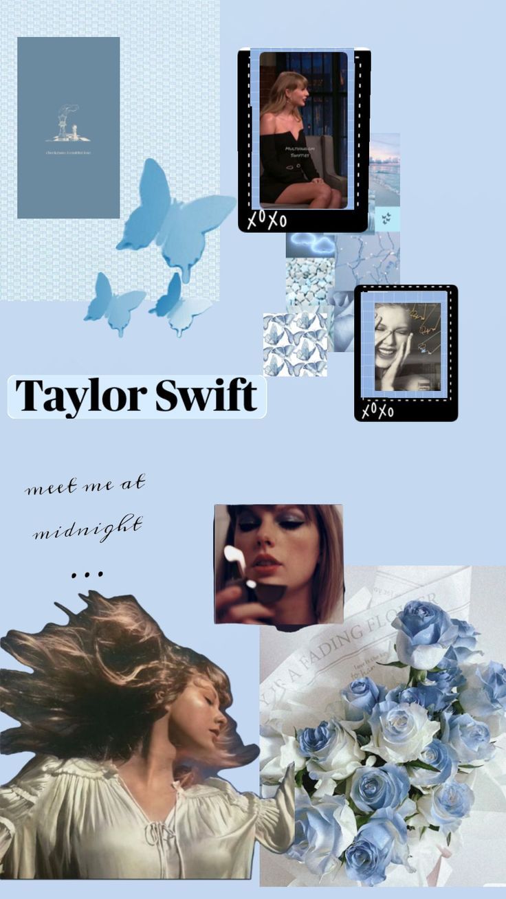 736x1308 taylor swift blue collage wallpaper #taylorswift #swiftie #art #wallpaper # blue #collage