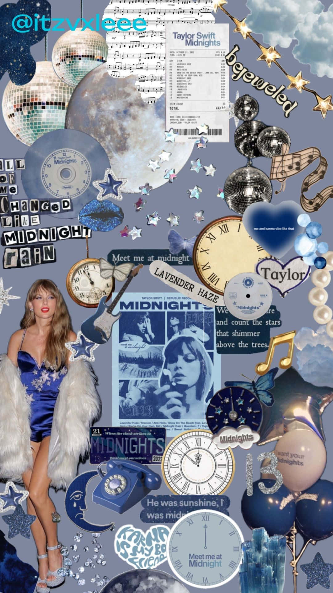 1080x1920 Download Taylor Swift Midnights Collage Wallpaper