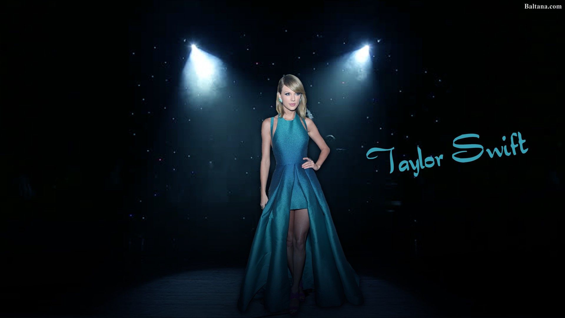 1920x1080 Taylor Swift Blue Dress Wallpaper 30138