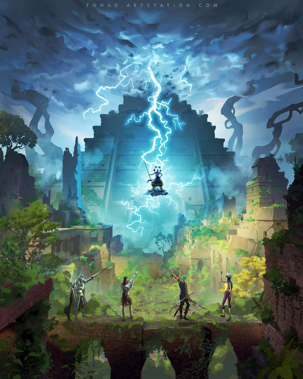 993x1241 Download Explore the majestic floating kingdom of Skypiea Wallpaper