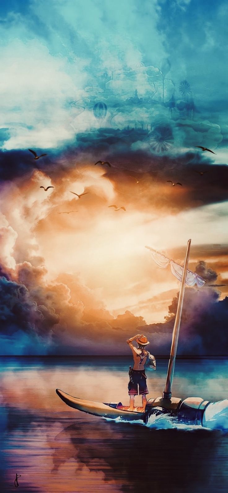 736x1592 Skypiea wallpaper. One piece islands wallpaper, Anime scenery, Scenery wallpaper