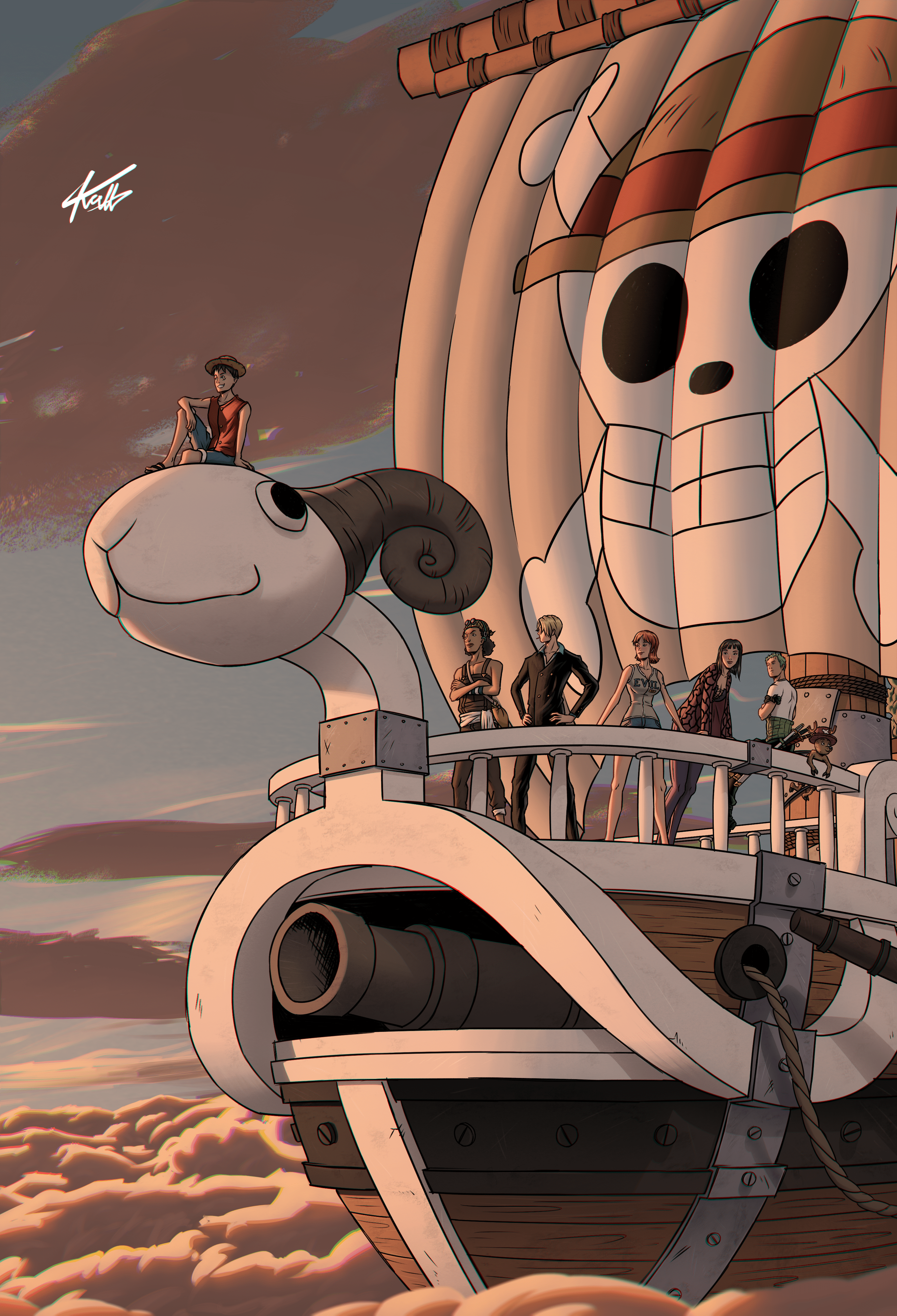 3000x4400 leaving skypiea, fanart