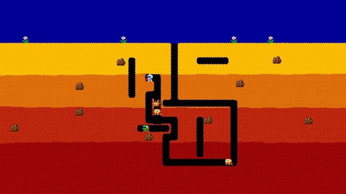 1366x768 Dig Dug Wallpaper