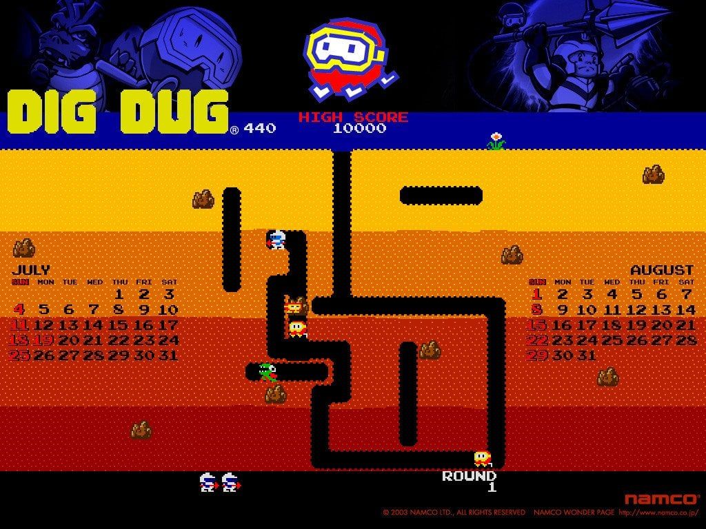 1024x768 One of my favorite computer games growing up. Dig Dug