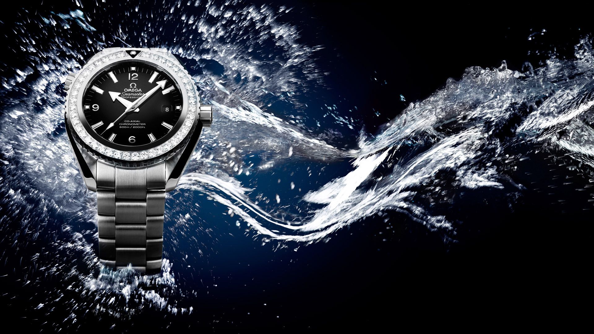 1920x1080 Wallpaper Water, Watch, Omega, Professional, Seamaster For Mobile And Desktop, Section Hi Tech, Resolution 1920x1080
