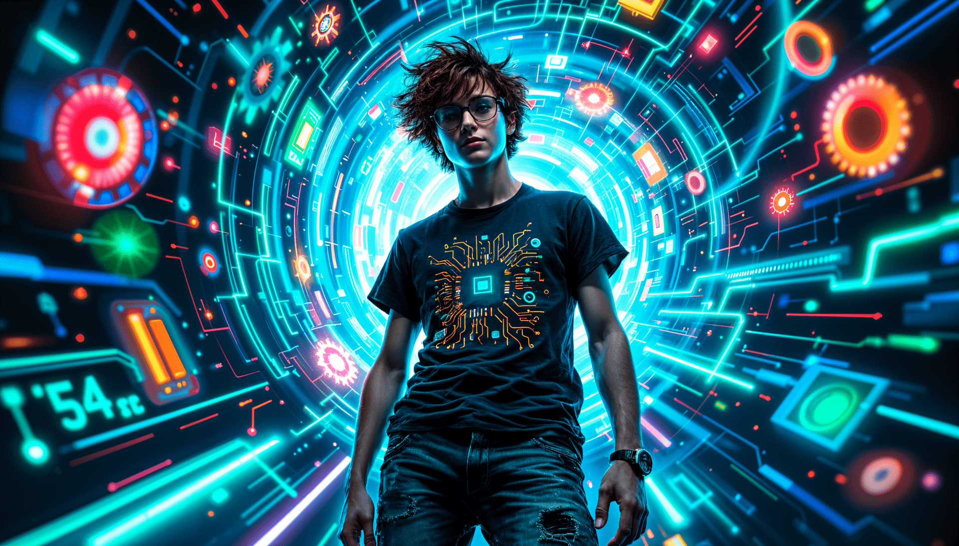 1920x1093 Geek Vibes: 4K Ultra HD Wallpaper of the Digital Frontier