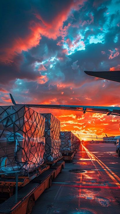 415x740 Airport control tower with sunset backdrop Image