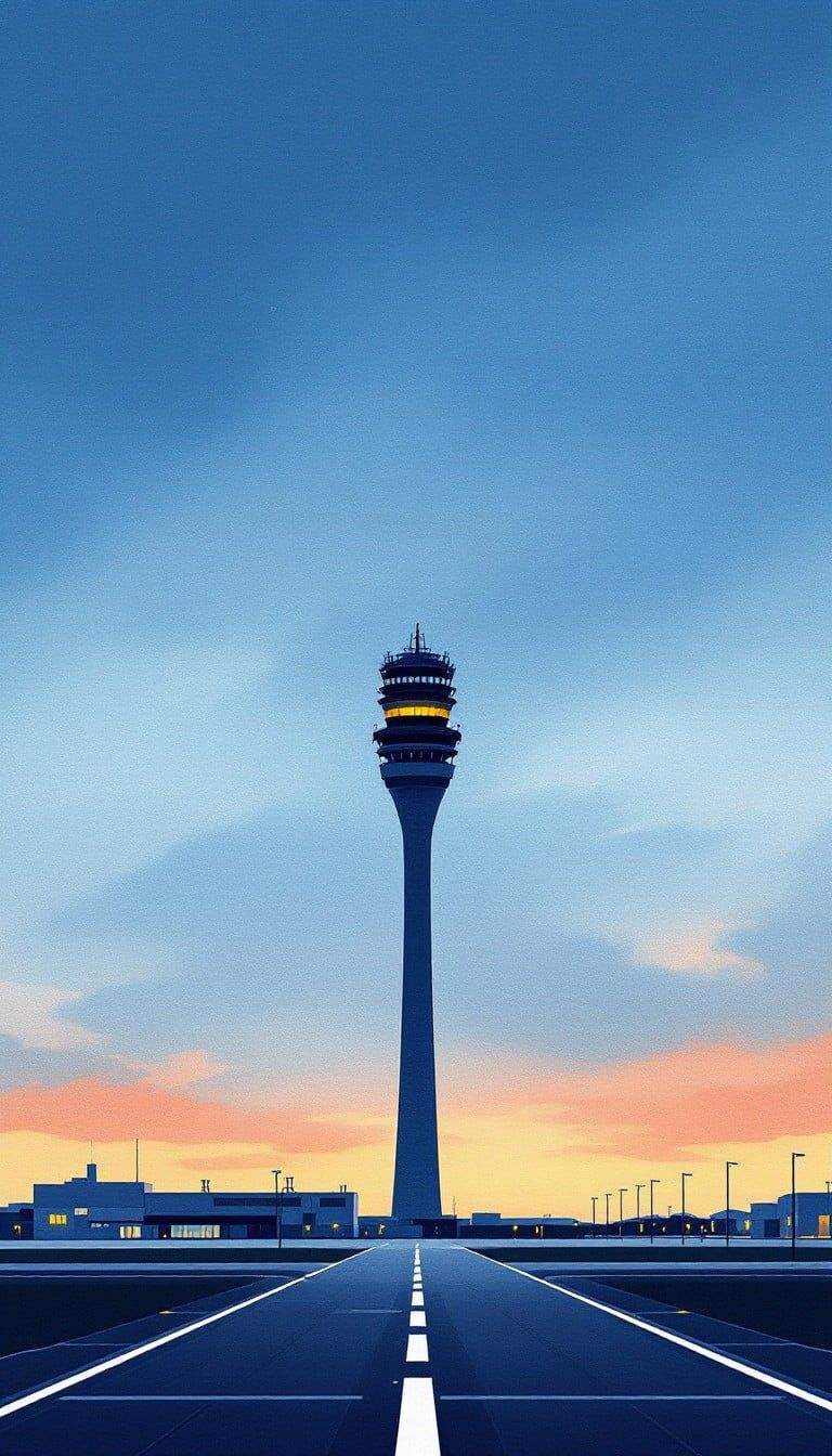 768x1344 Free Snowy Airport Tower Image, Airport, Control Tower