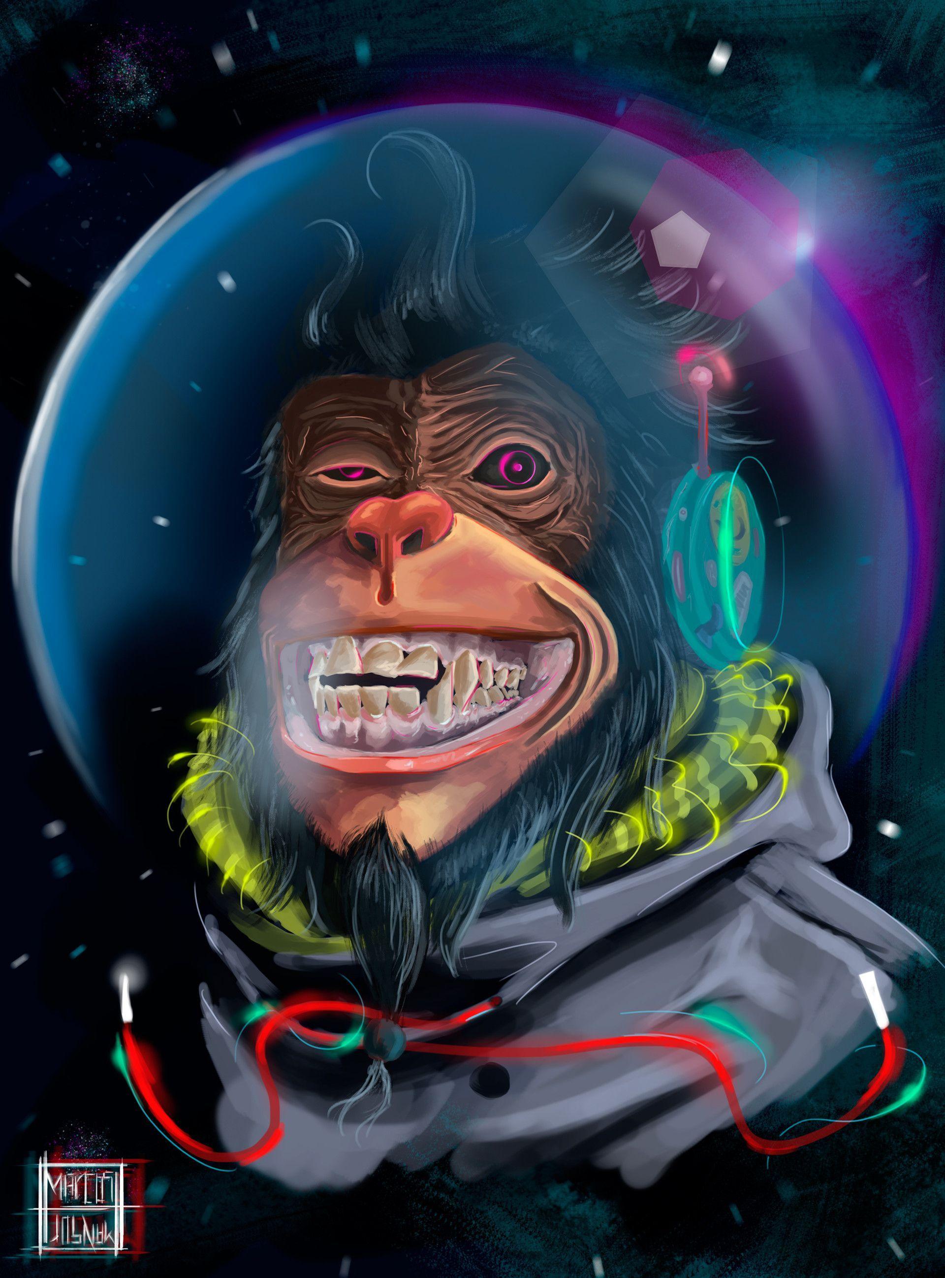 Lexica - Front view portrait, Monkey wearing a surgical mask covering his  mouth needed to breathe, cinematic, fantasy, sharp focus, digital art,  hype...
