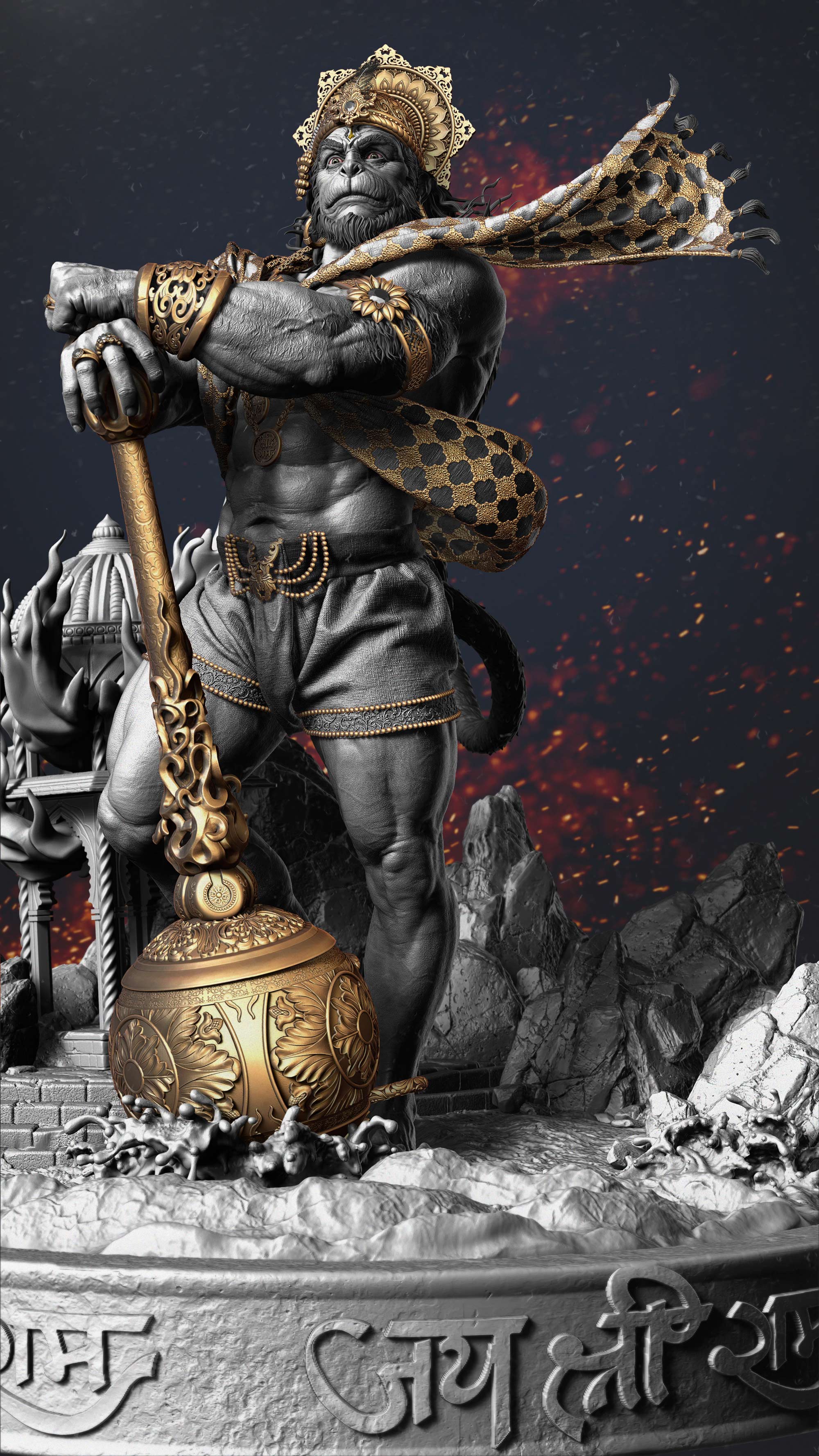 2000x3556 Hanuman Hindu God