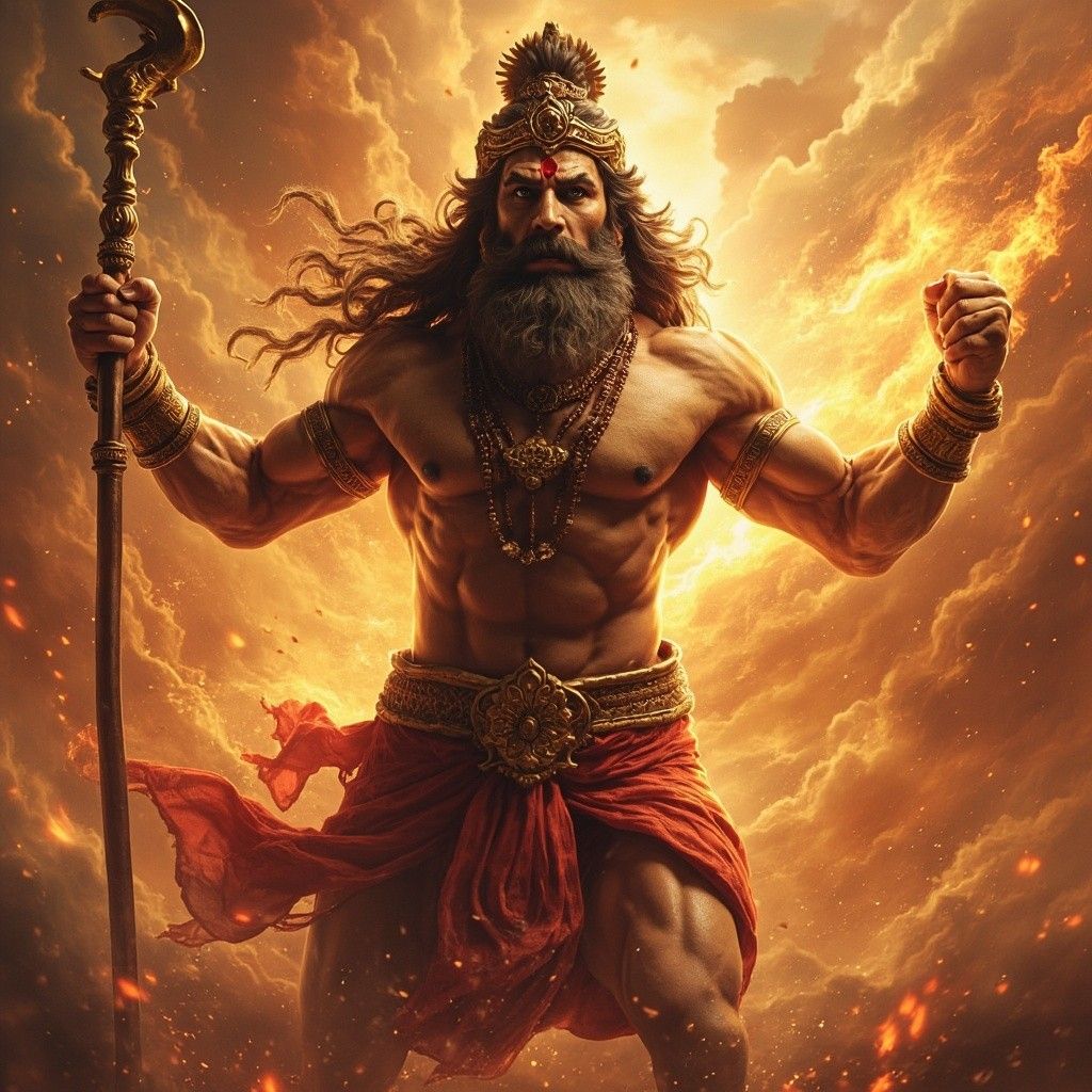 1024x1024 Powerful Image of Lord Hanuman