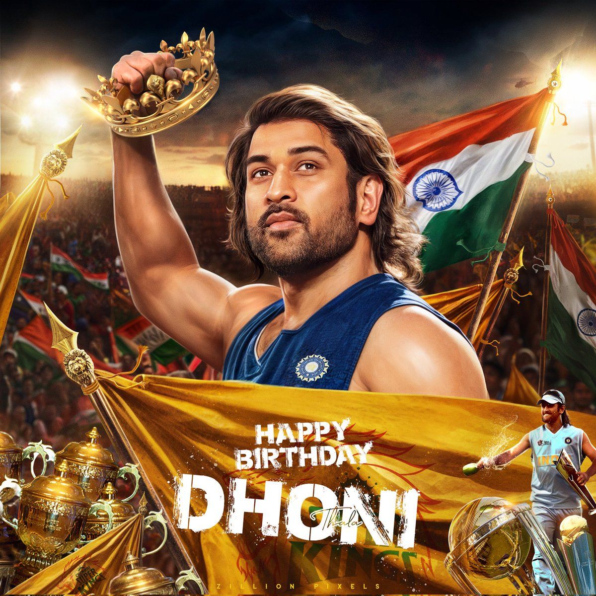 1200x1200 MS DHONI SPECIAL DP FOR HIS FANS ON HIS BIRTHDAY