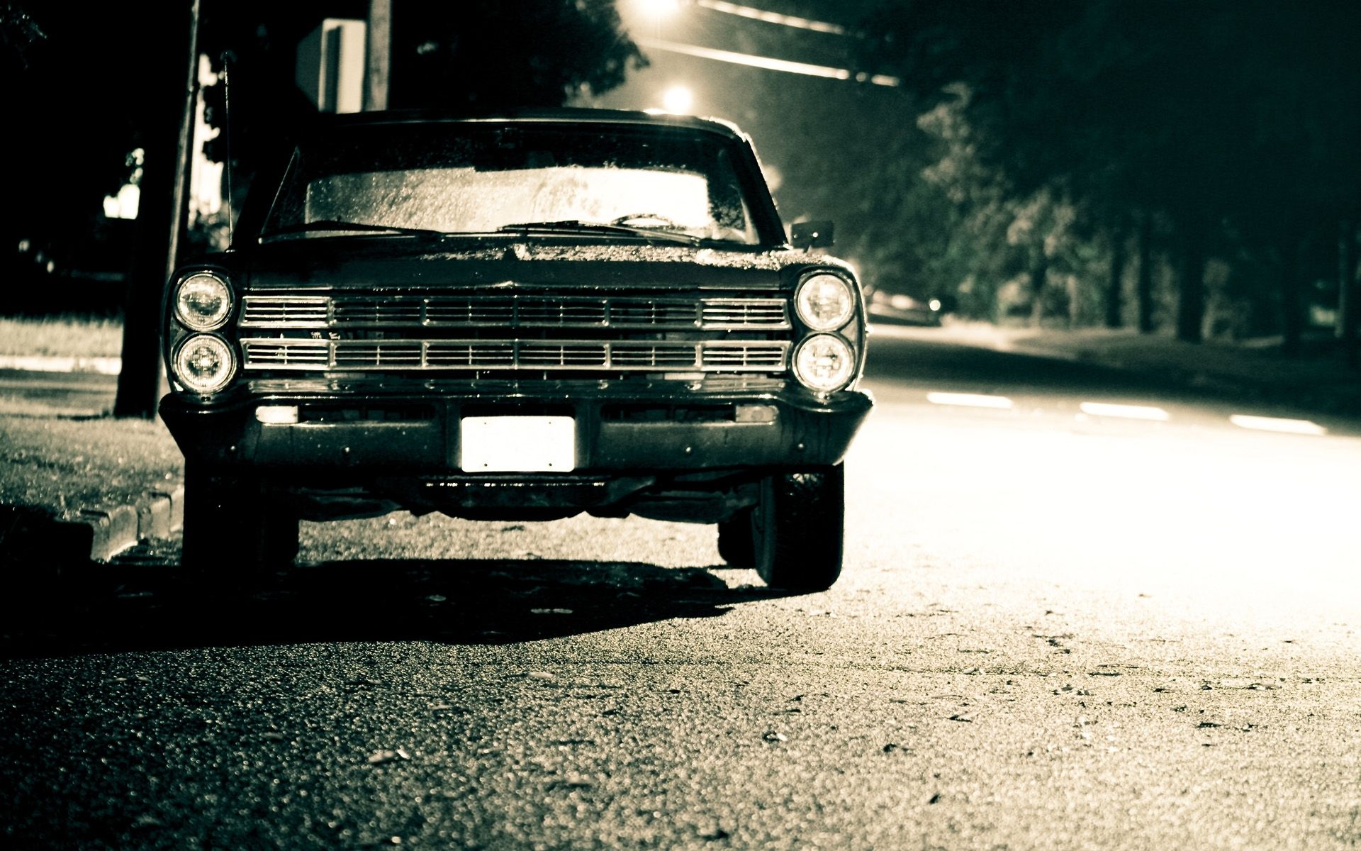1920x1200 Ford Galaxie Night Drive Wallpaperx1200