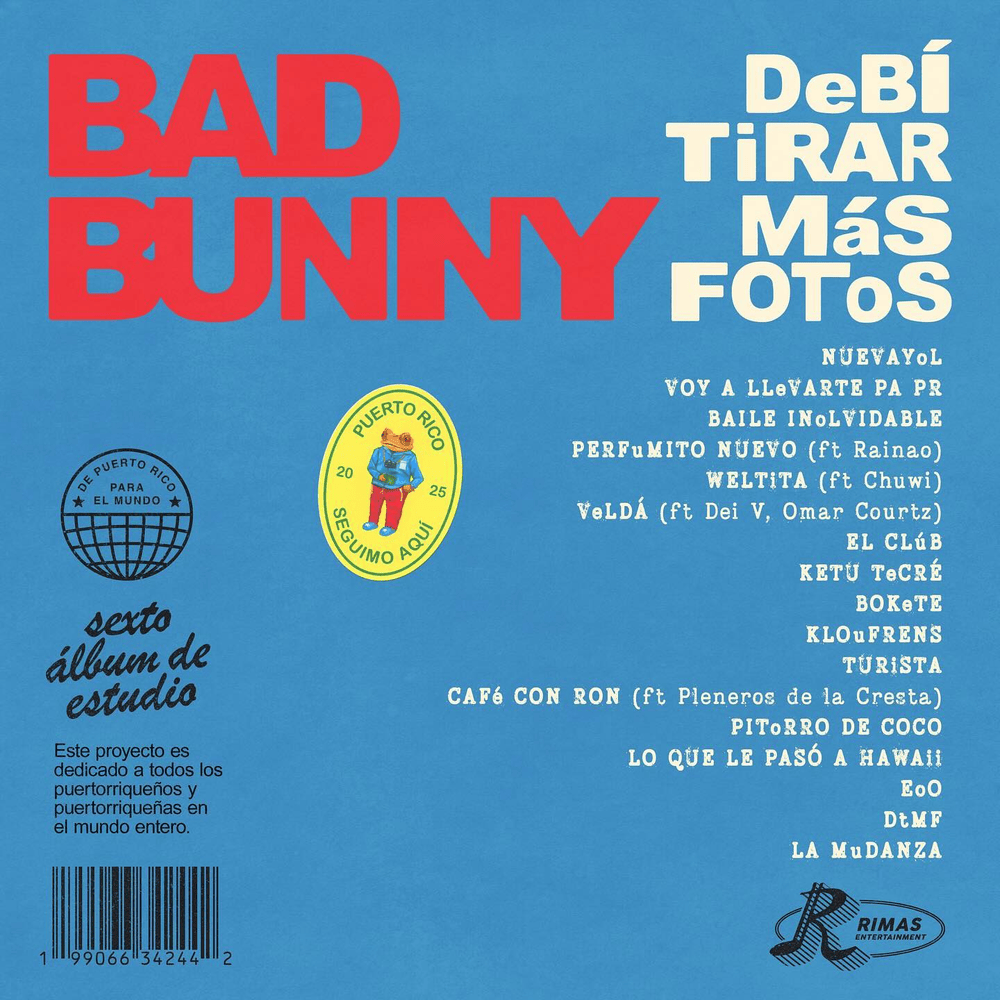 1000x1000 Bad BunnyÍ TiRAR MáS FOToS Lyrics and Tracklist