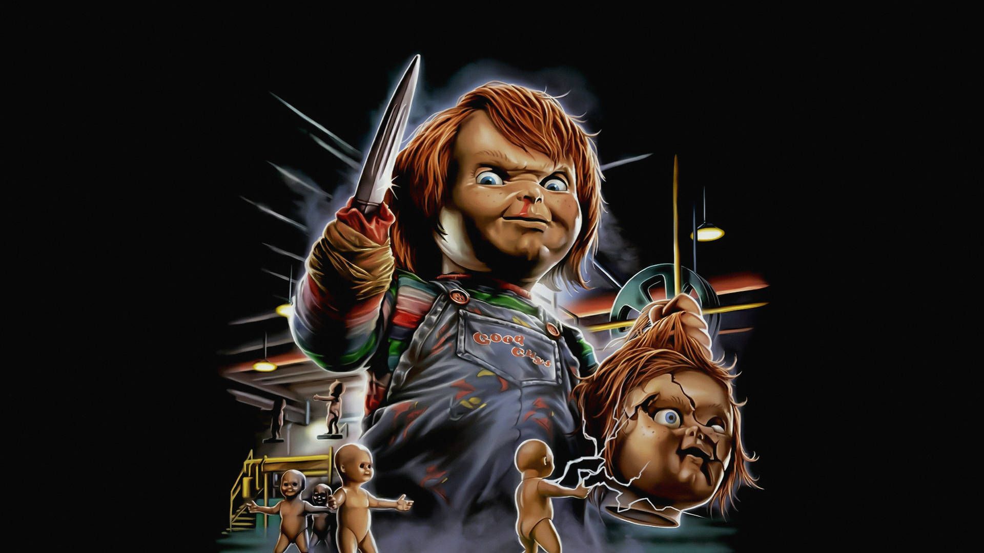 1920x1080 Download Child's Play Chucky Animated Art Wallpaper
