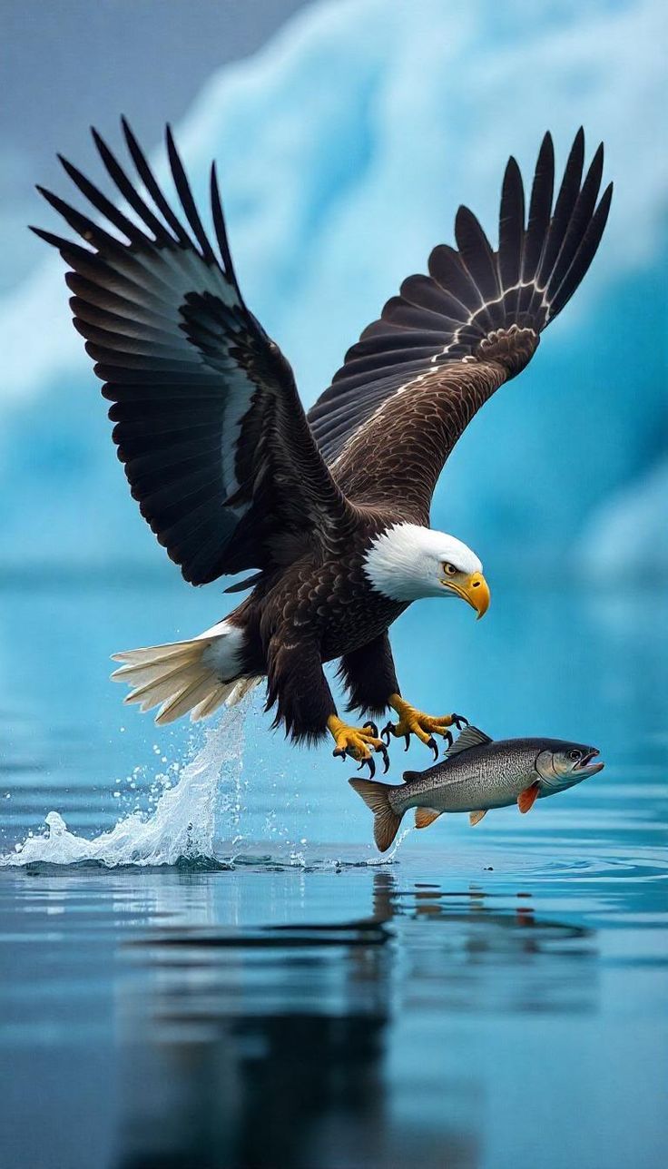 736x1288 A eagle with a fish in hand. Eagle carrying fish, Eagle catching fish, Eagle image