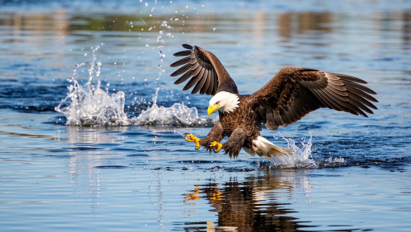 1360x768 Free Eagle Splashing Water Image, Water, Splash