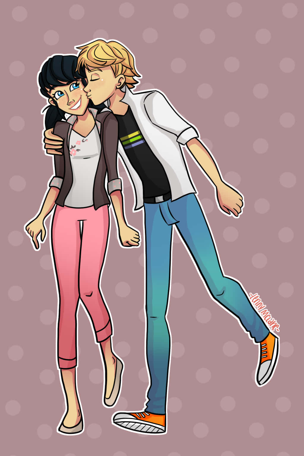 1024x1536 Download Marinette and Adrien inseparable duo Wallpaper