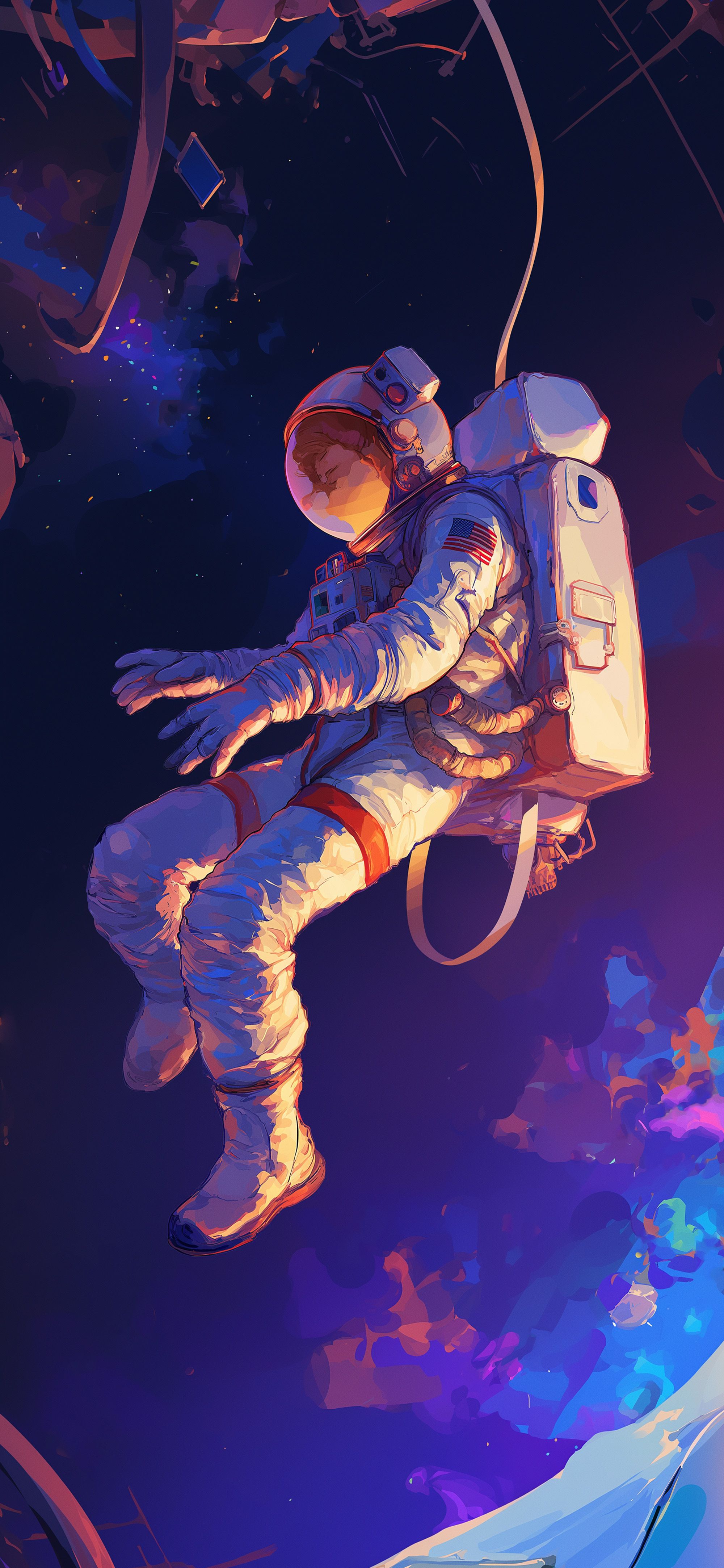 2000x4329 Mystical Astronaut Cosmic Dreamscape Wallpaper