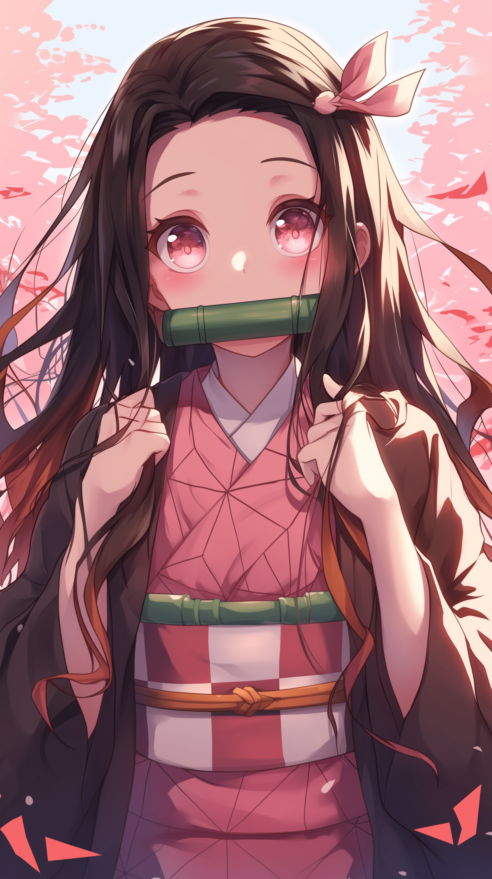 1632x2912 Kawaii Nezuko Kamado Wallpaper. Demon Slayer Aesthetic