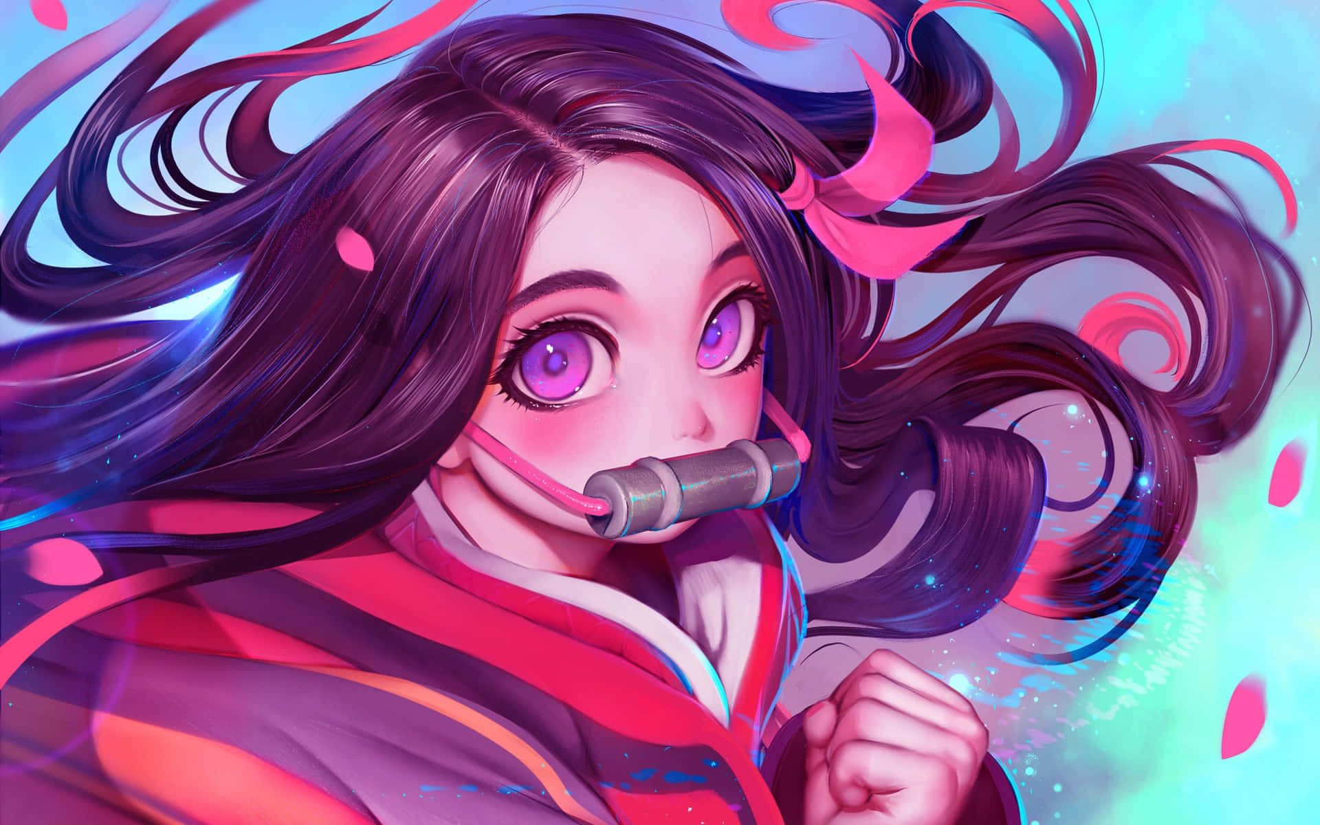 1920x1200 Download Pink Aesthetic Cute Nezuko Kamado Vector Fan Art Wallpaper