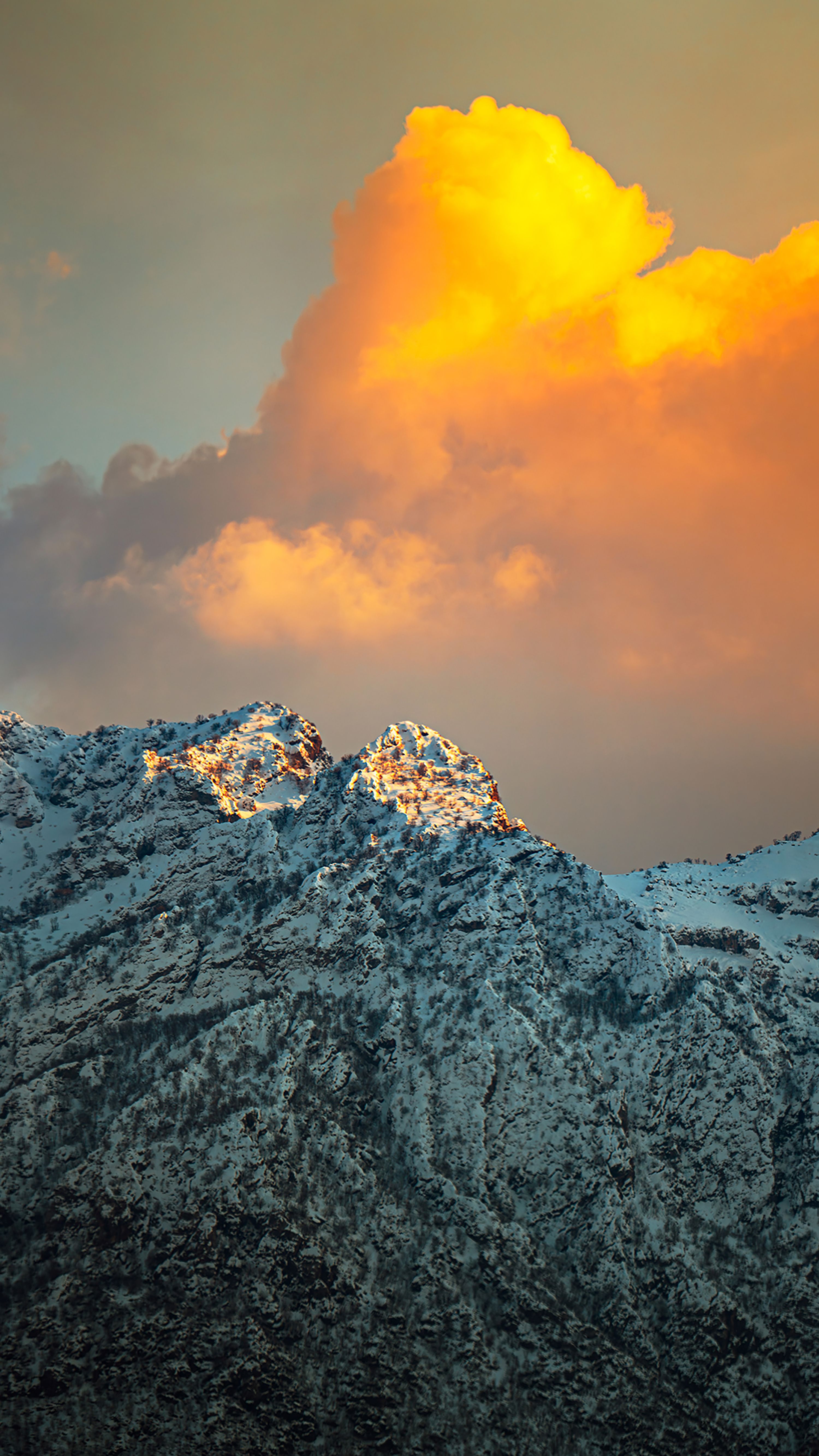 3000x5333 Scenic View of Snowcapped Mountains at Sunset · Free