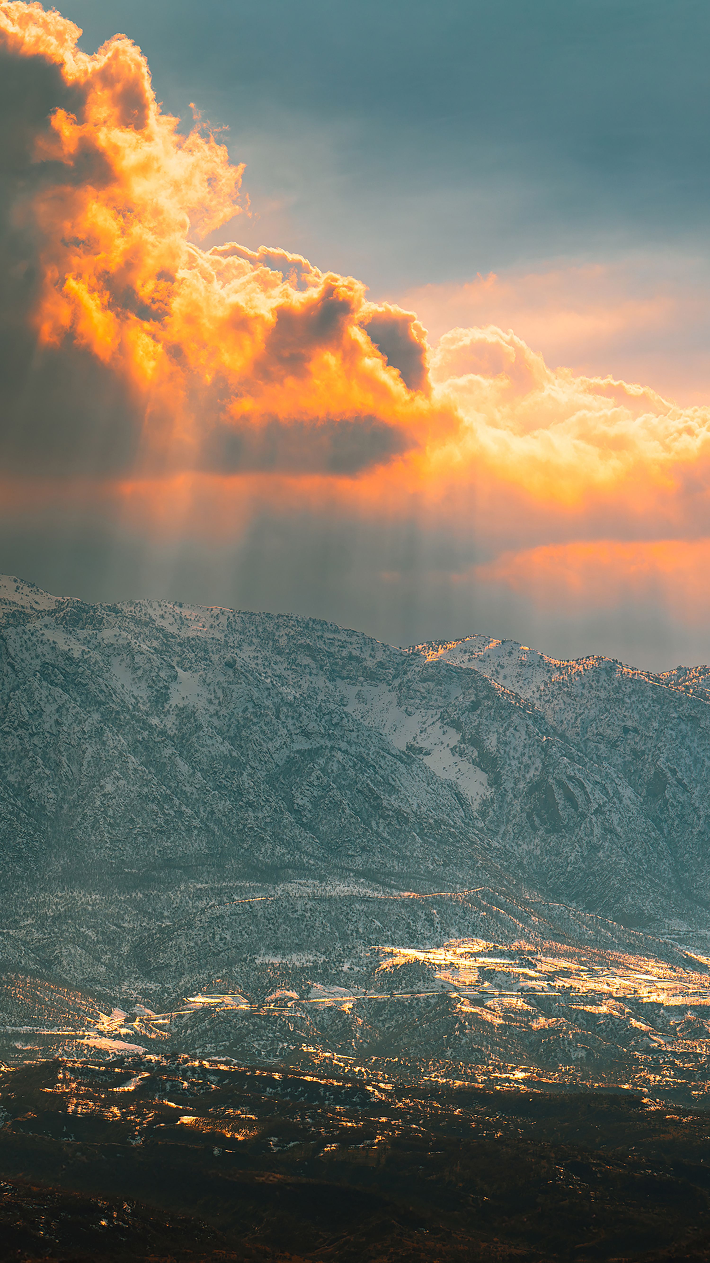 3000x5333 Scenic View of Snowcapped Mountains at Sunset · Free