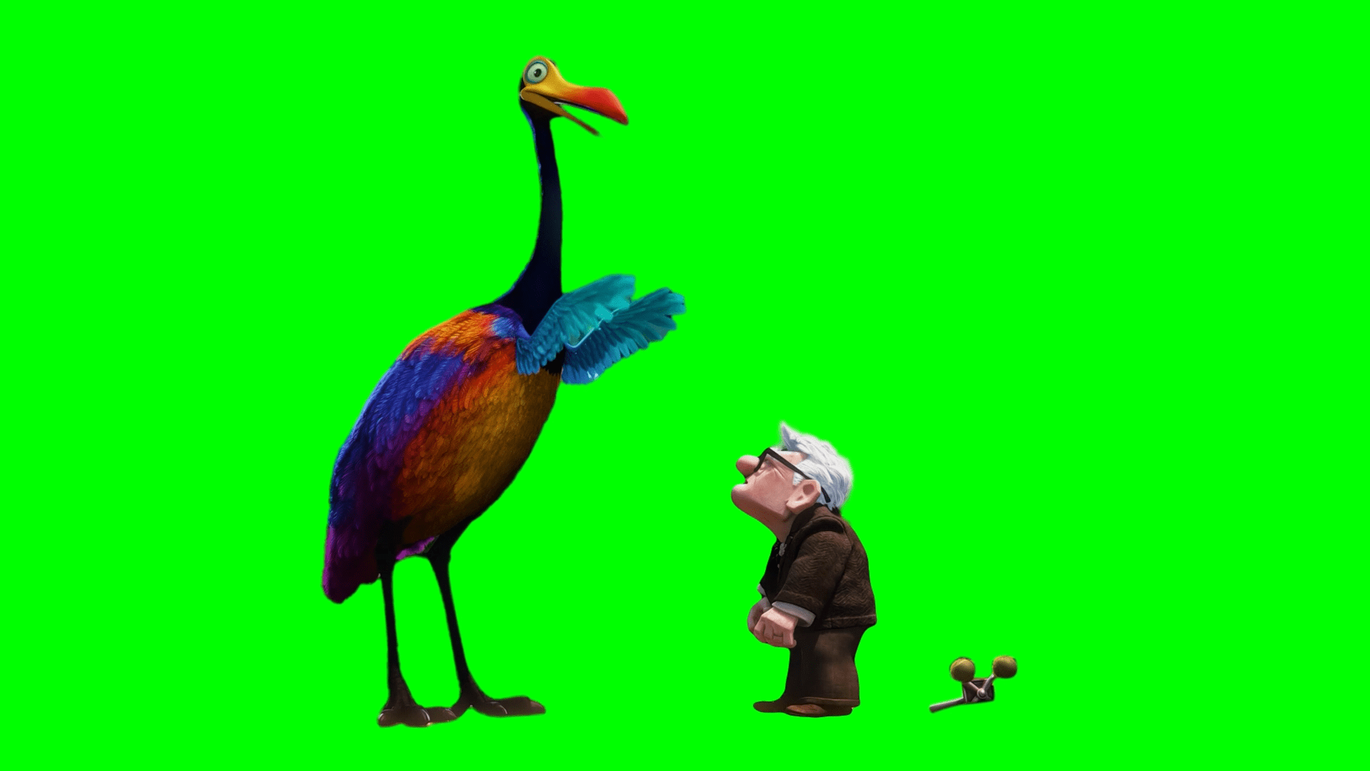 1920x1080 Carl saying SHOO! GET OUT OF HERE! to Kevin meme movie (Green Screen)