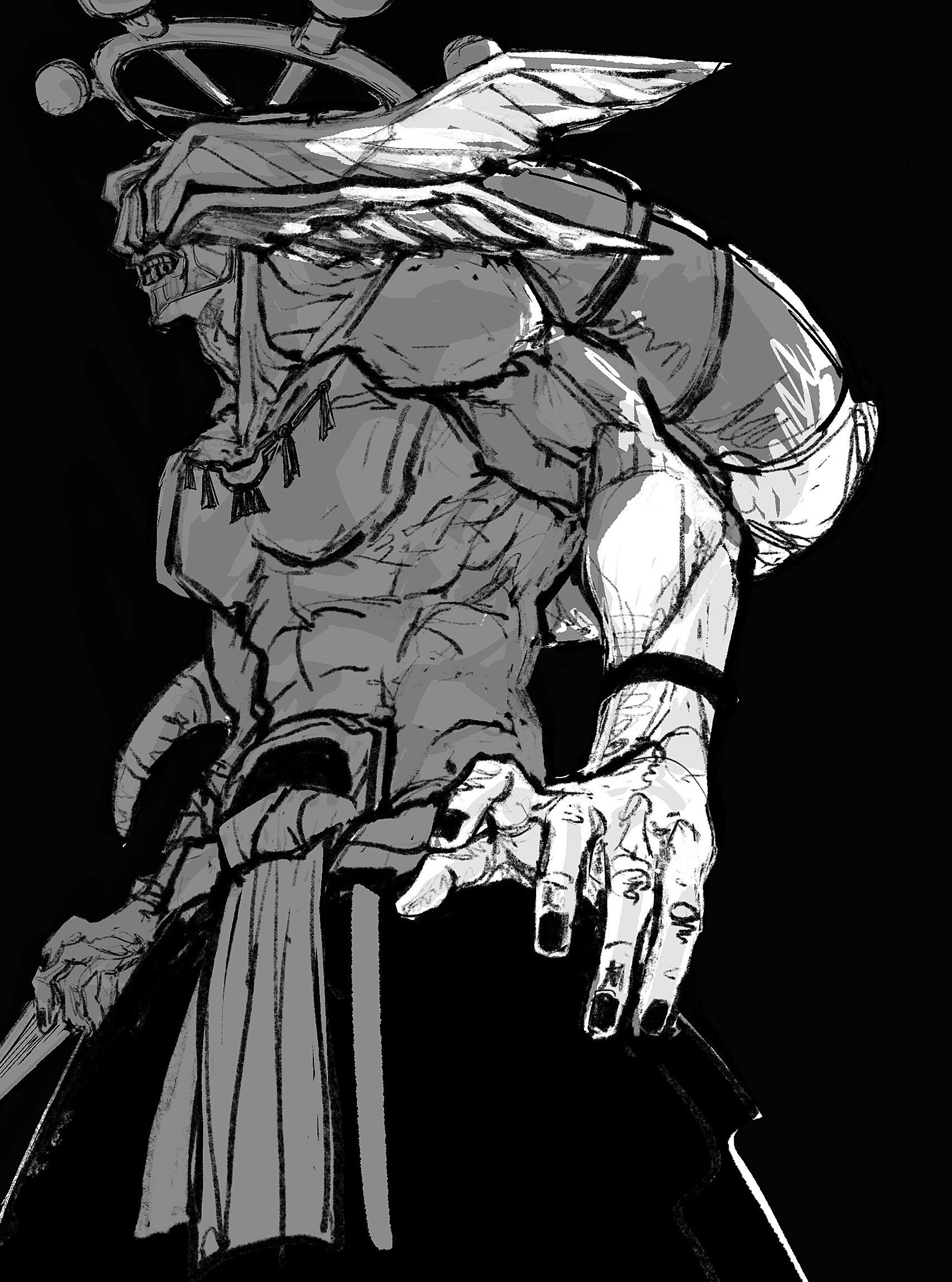 1710x2302 Full Body Mahoraga Jjk Drawing