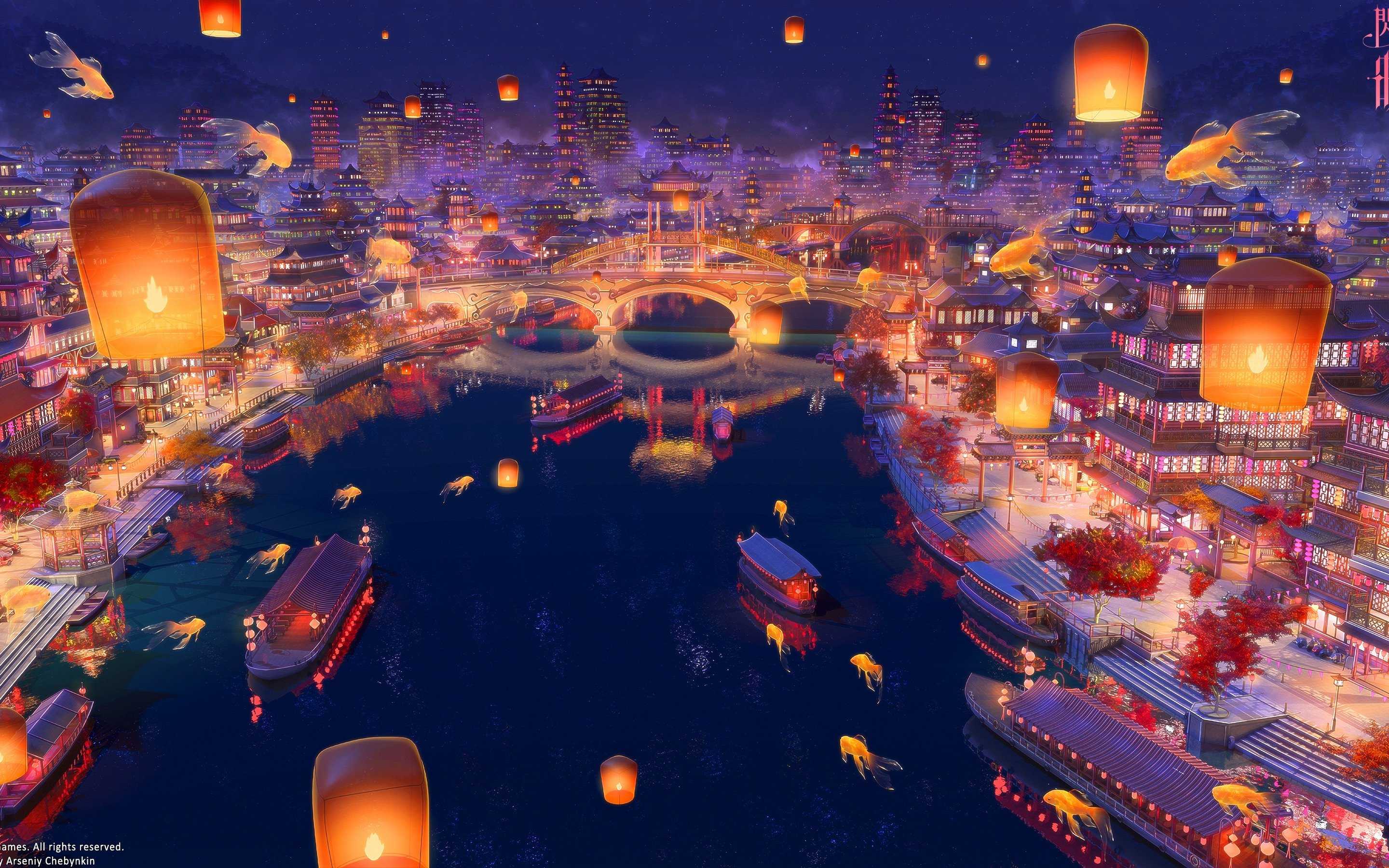 2880x1800 Romantic City 4K HD Wallpaper (2880x1800)