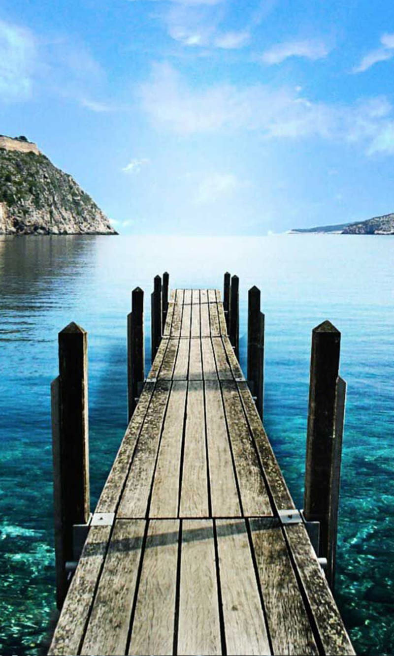 800x1333 Footbridge sea, footbridge, footbridge to the sea, sea, nature, landscape, sea, HD phone wallpaper