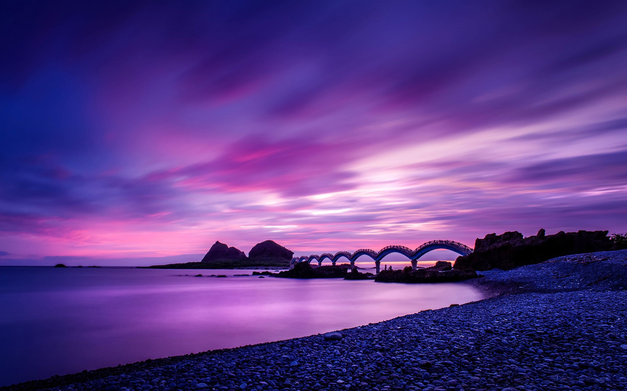 2560x1600 Footbridge At Sanxiantai Nature HD Wallpaper