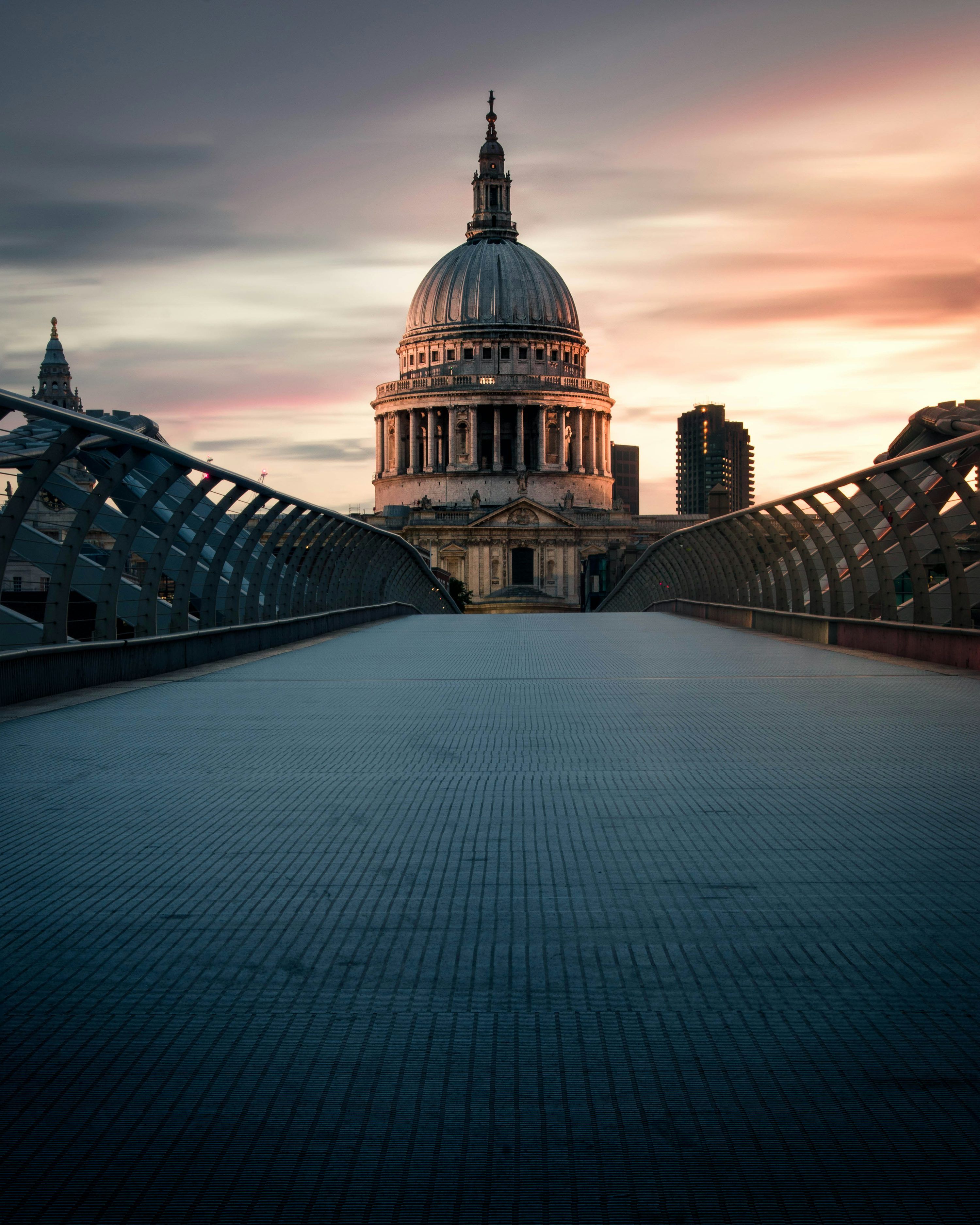 3000x3750 Photo of foot bridge with background of temple photo