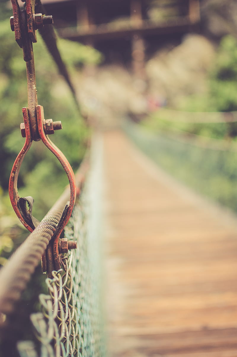 800x1208 Metal details on a suspension foot bridge, HD phone wallpaper