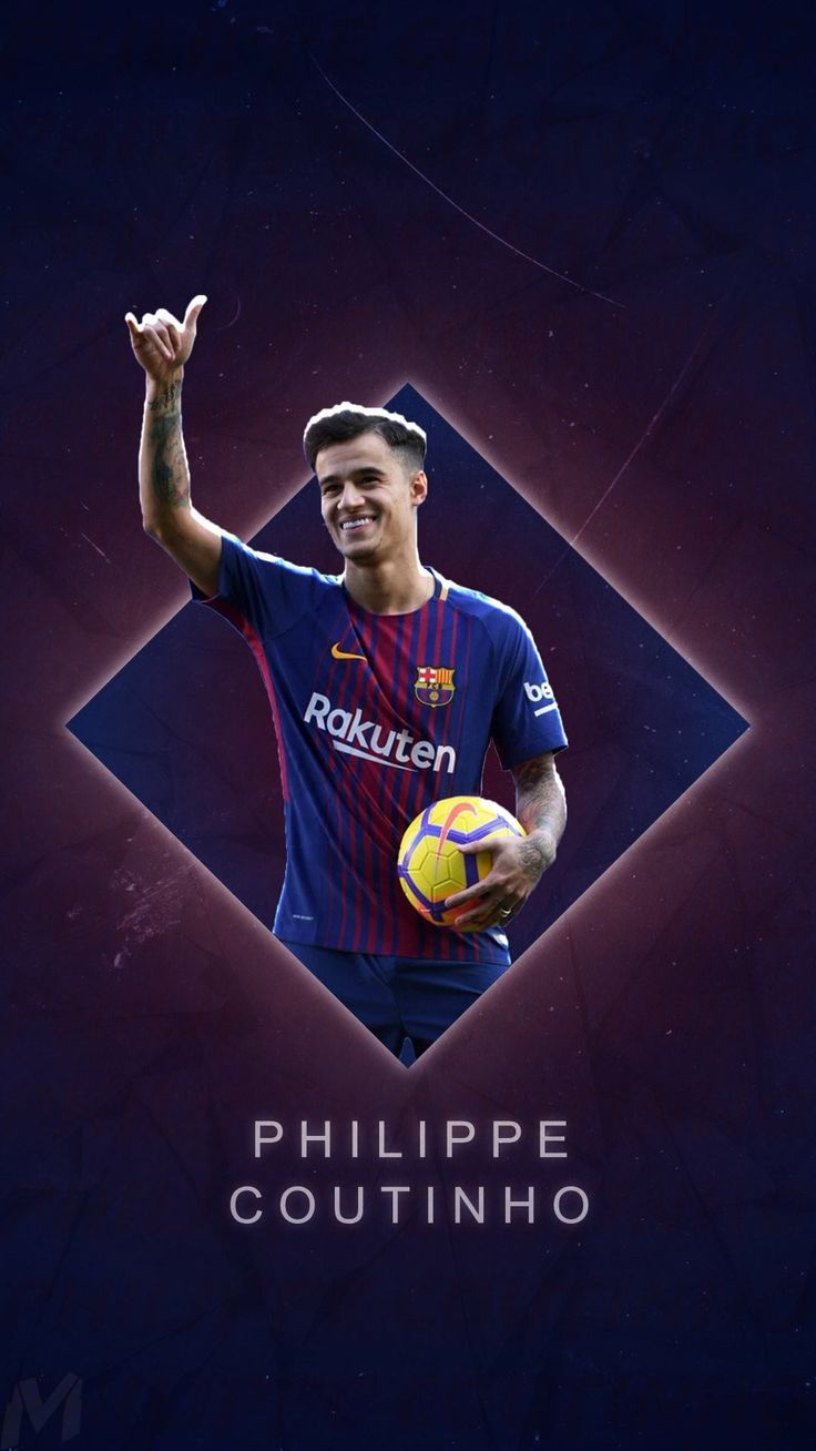 736x1308 Players wallpaper. Prime barcelona, Fc barcelona logo on purple background, Phil coutinho