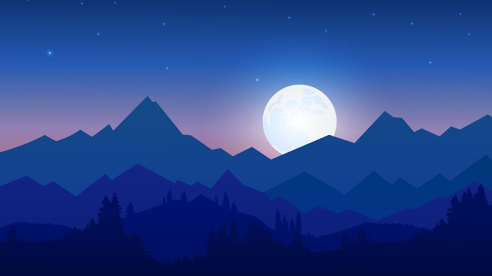 1600x900 2D Mountain Wallpaper