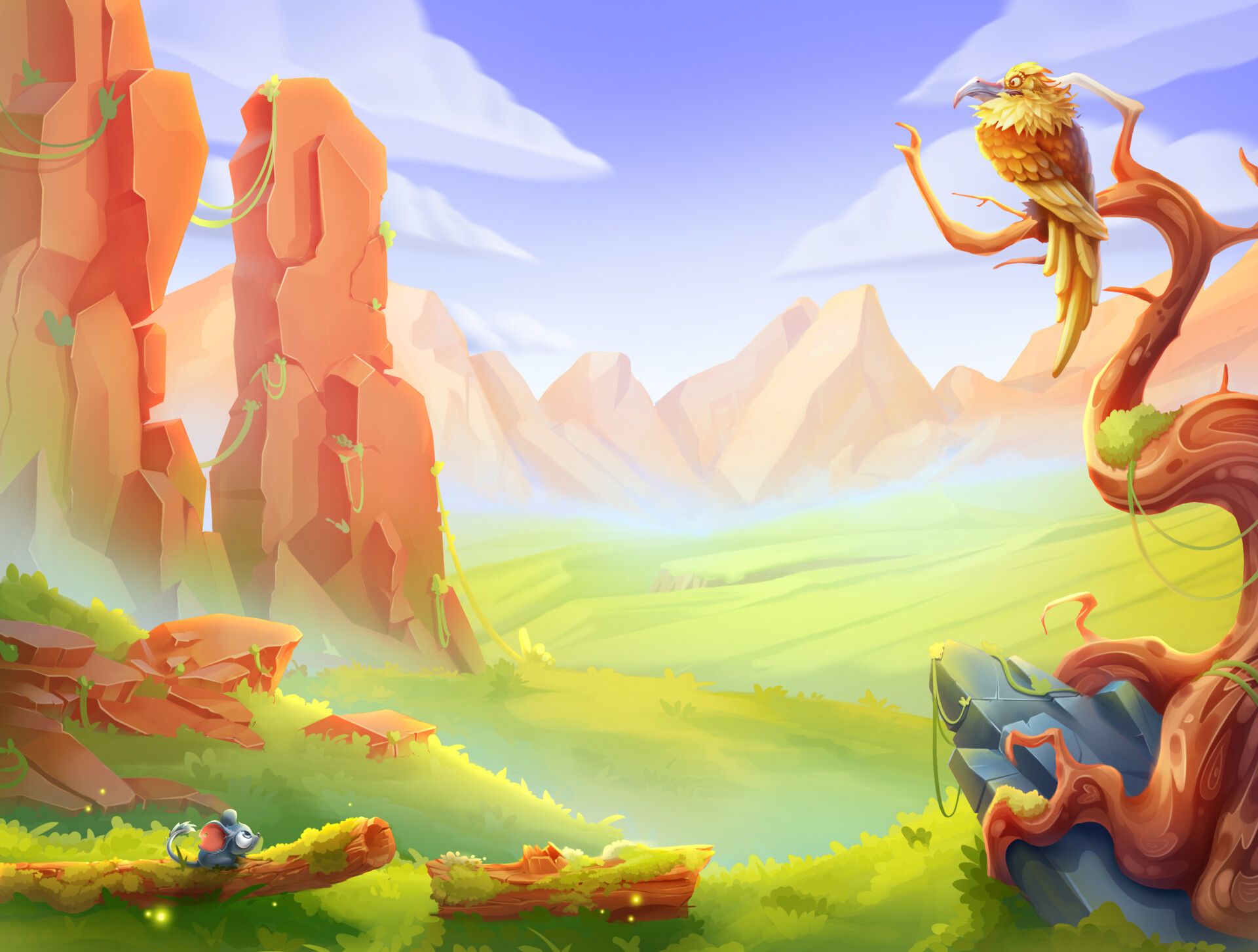1920x1454 Mountain landscape, 2D background
