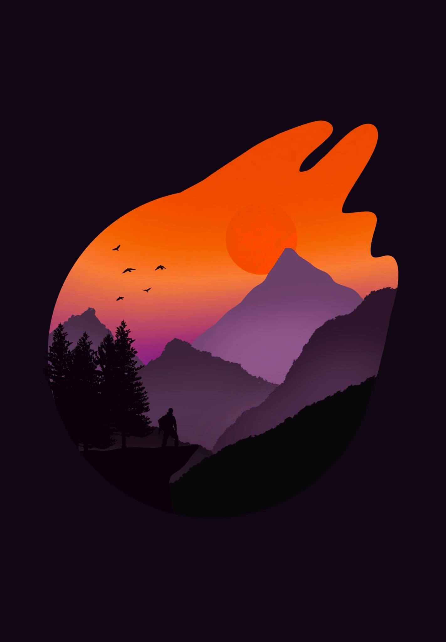 1423x2048 2D Landscape Wallpaper