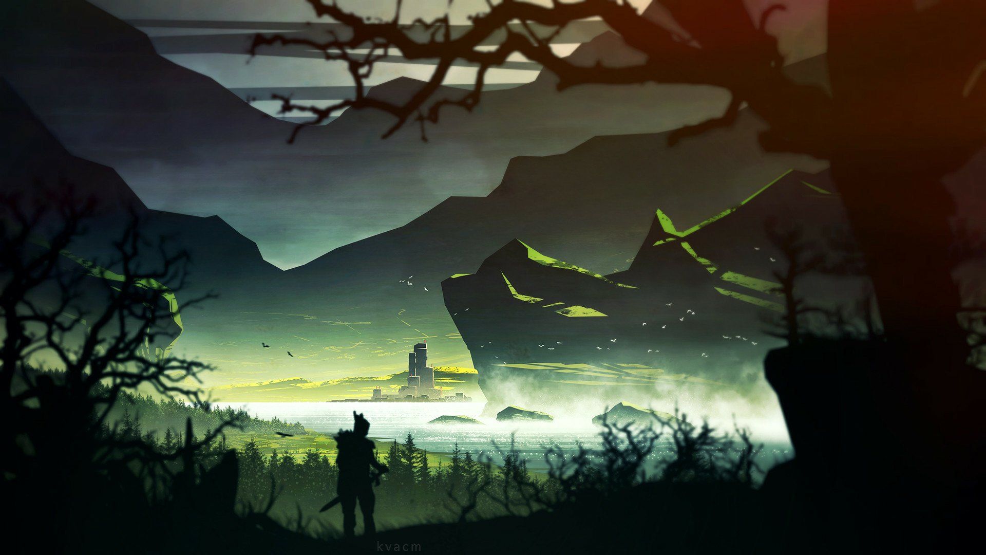 1920x1080 Misty Mountain Lake