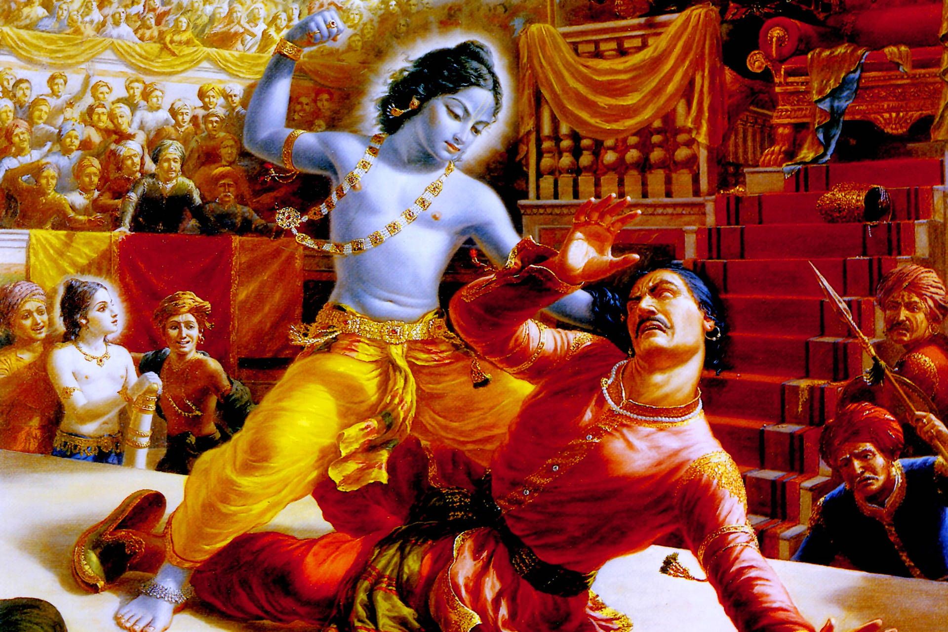 1920x1279 Download Shri Krishna Fighting Kamsa Wallpaper