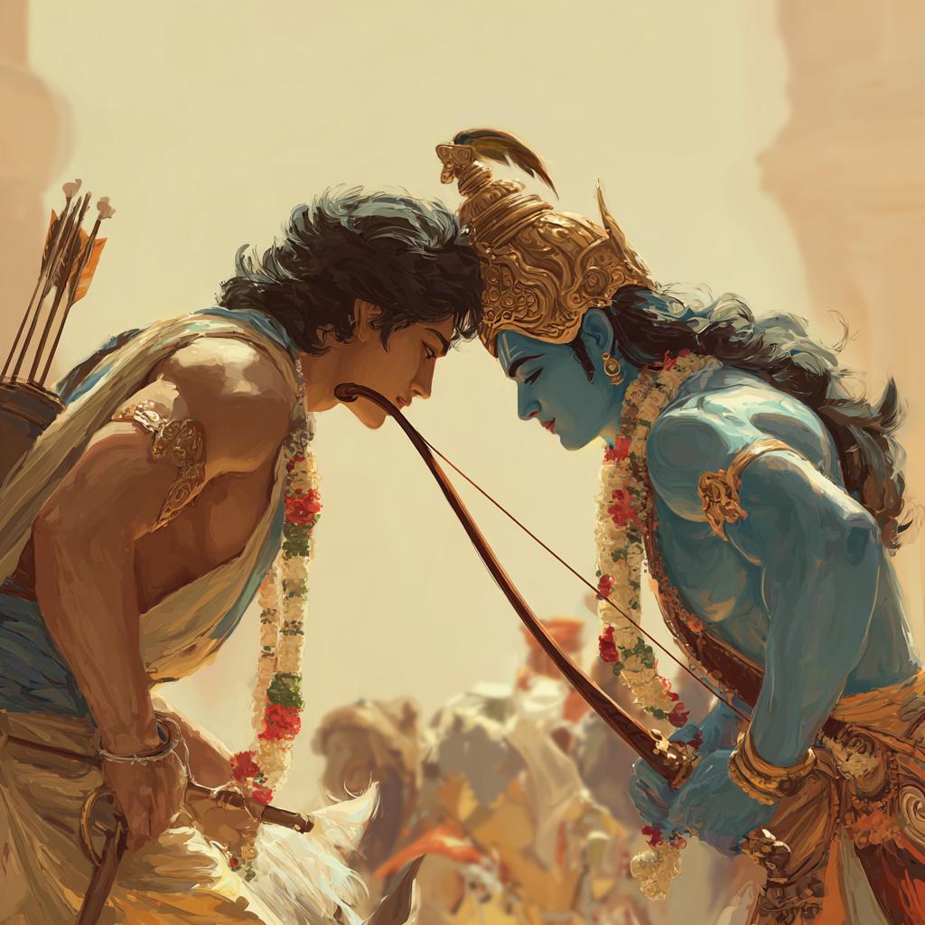 1024x1024 Download Free Krishna & Arjuna (Geeta) Wallpaper (2026)