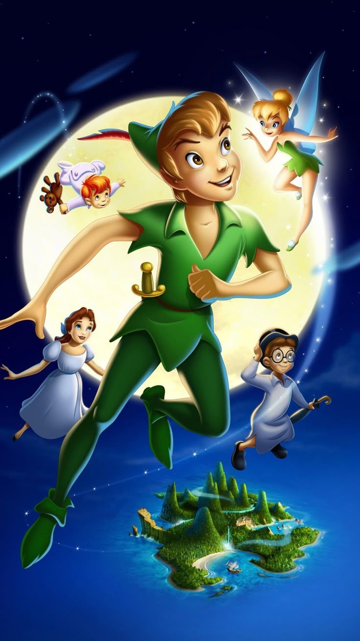 736x1309 Peter Pan (1953) Phone Wallpaper. Moviemania. Peter pan image disney, Peter pan green, Peter