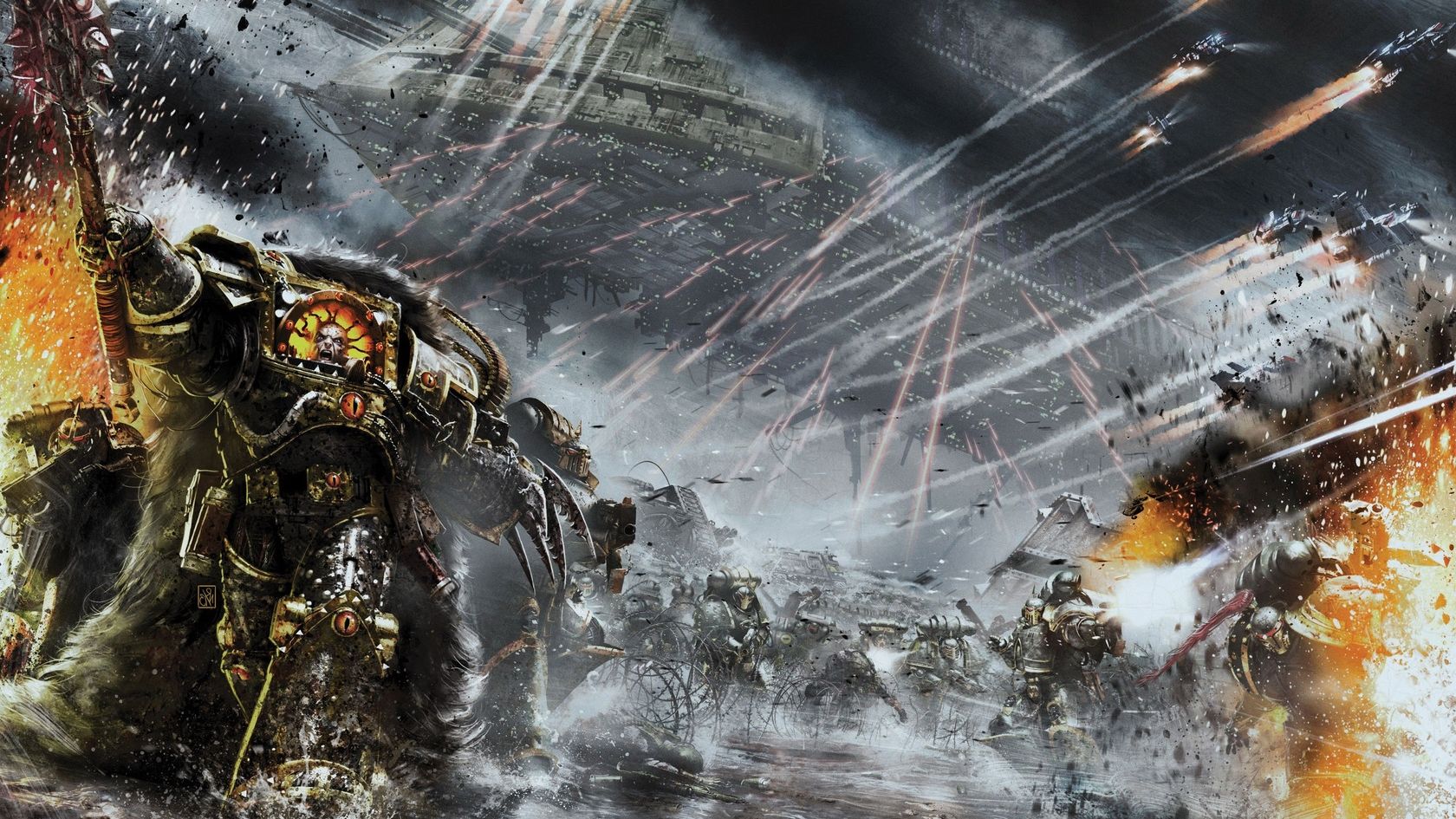 1680x945 Warhammer 40K Epic Battle HD Wallpaper