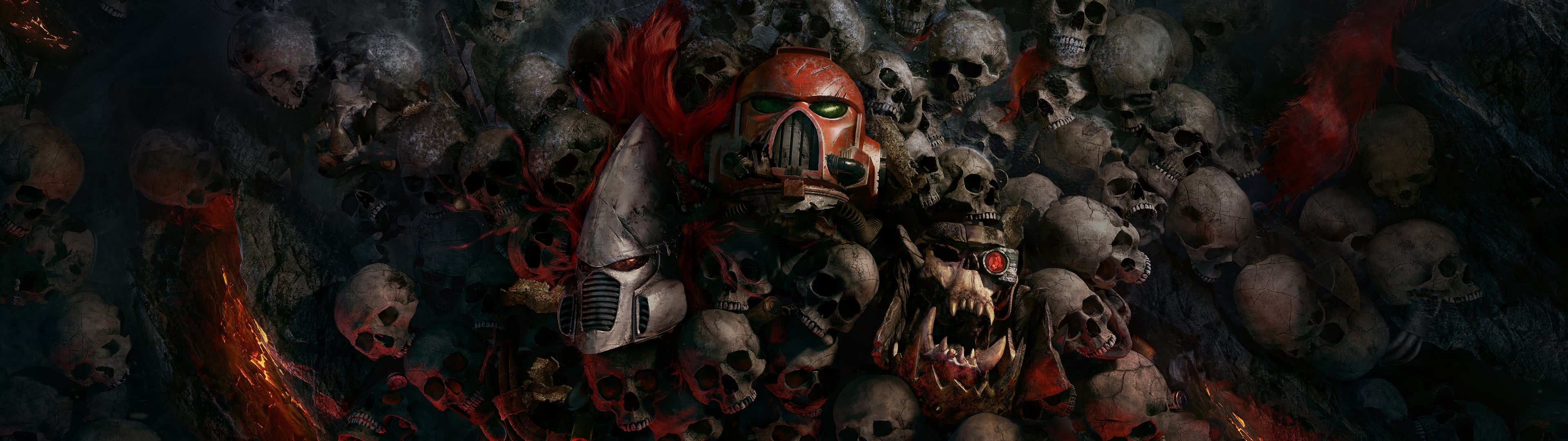 3840x1080 Battle between characters digital wallpaper, Dawn of War Warhammer WH40K, space marines HD wallpaper