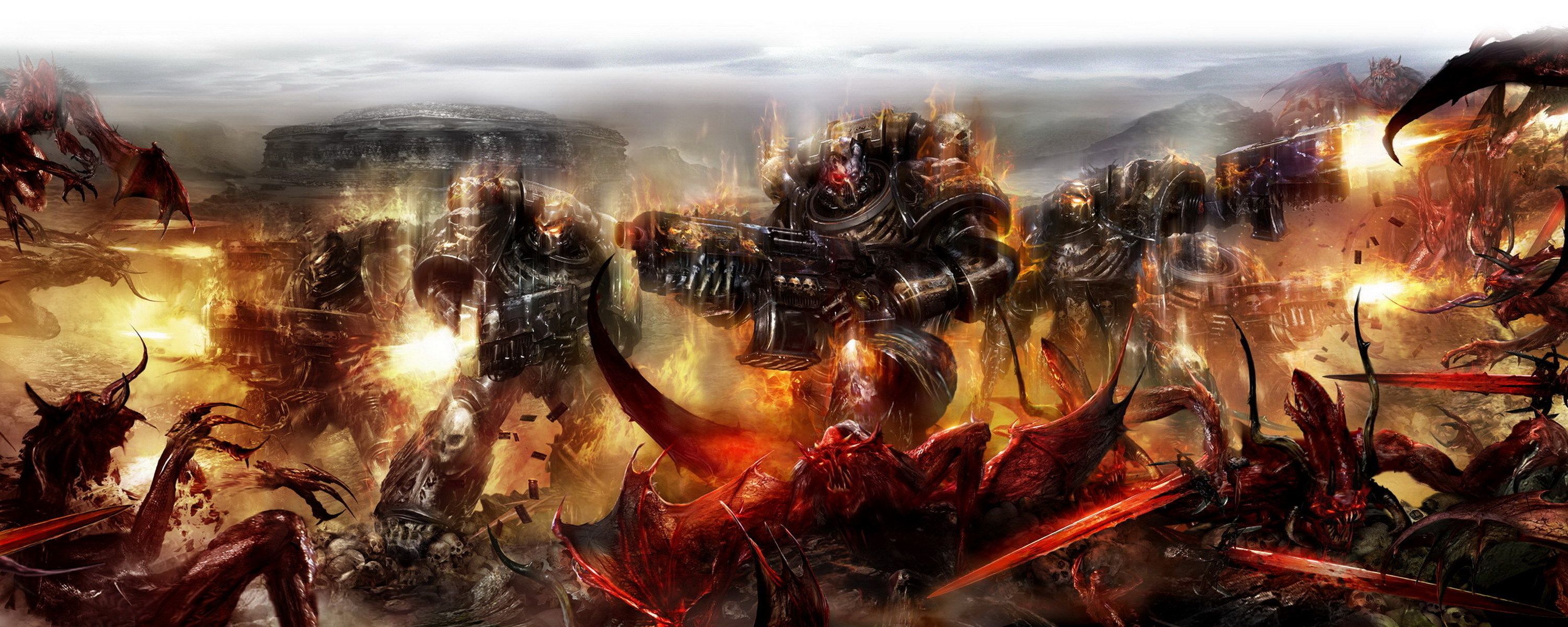 3000x1200 Desktop wallpaper: Warhammer 40K, Video Game, Warhammer 4K free download for PC. 269381