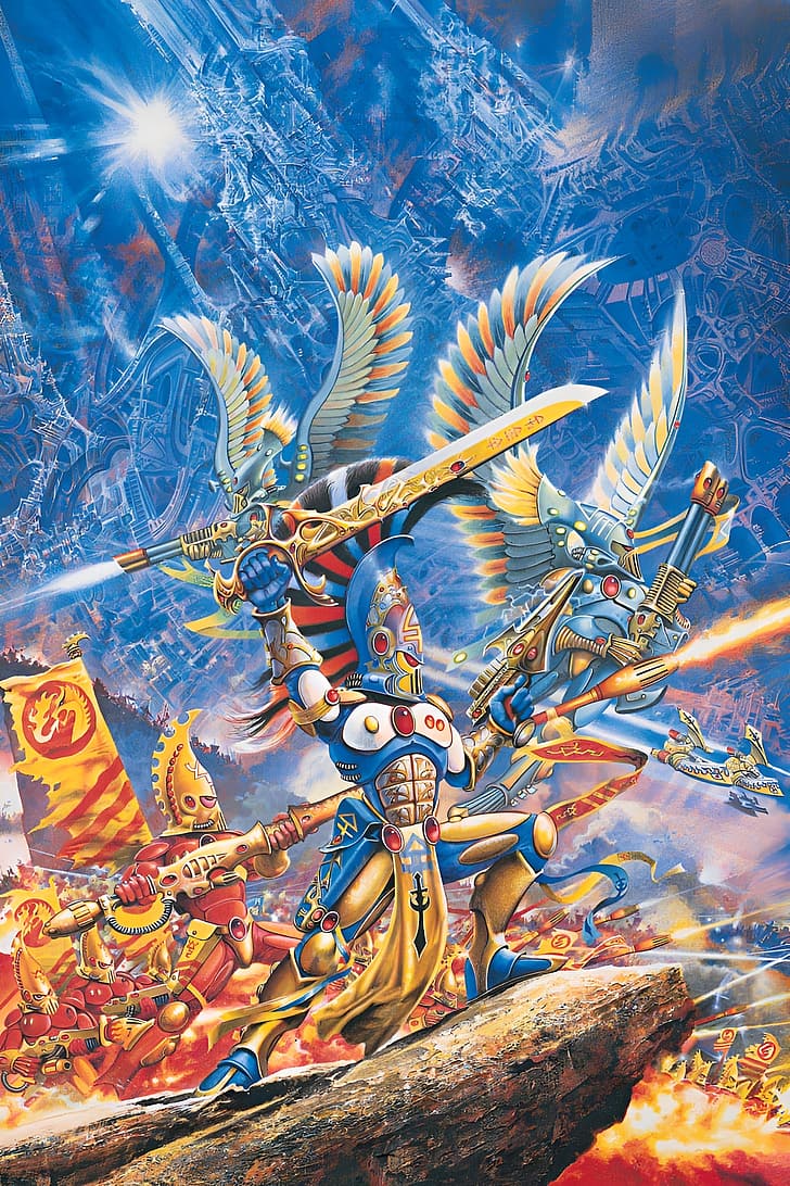 728x1092 HD wallpaper: Oldhammer, Warhammer Eldar