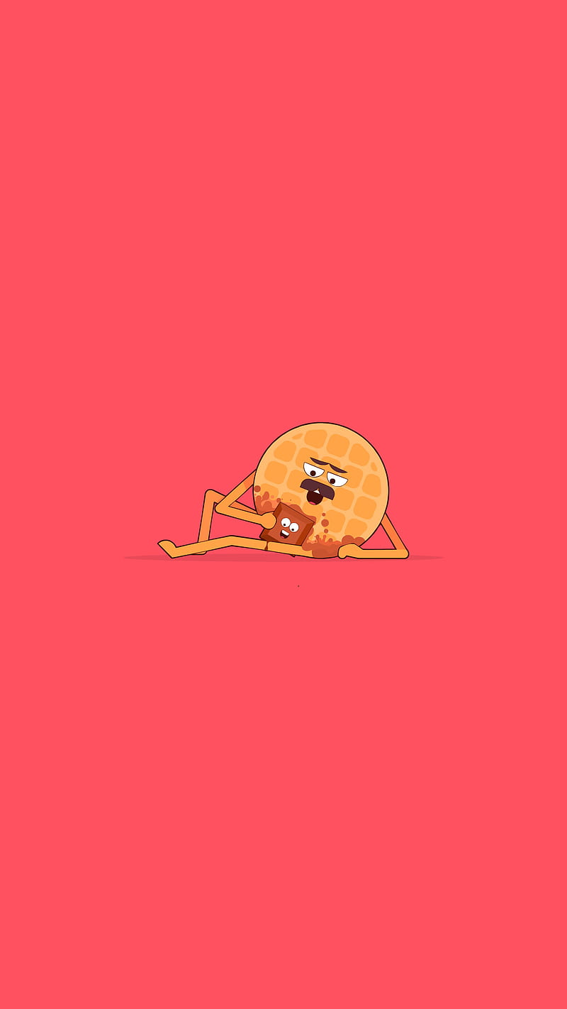 800x1422 Minimalism Waffle, Framesequence, funny, red, weird, HD phone wallpaper
