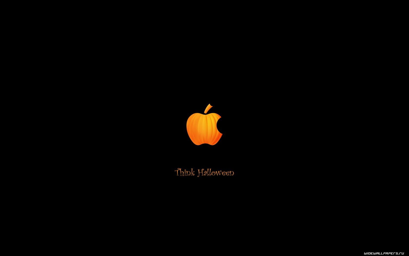 1680x1050 Desktop wallpaper: Funny, Brands, Holidays, Logos, Apple, Halloween 4K free download for PC. 64